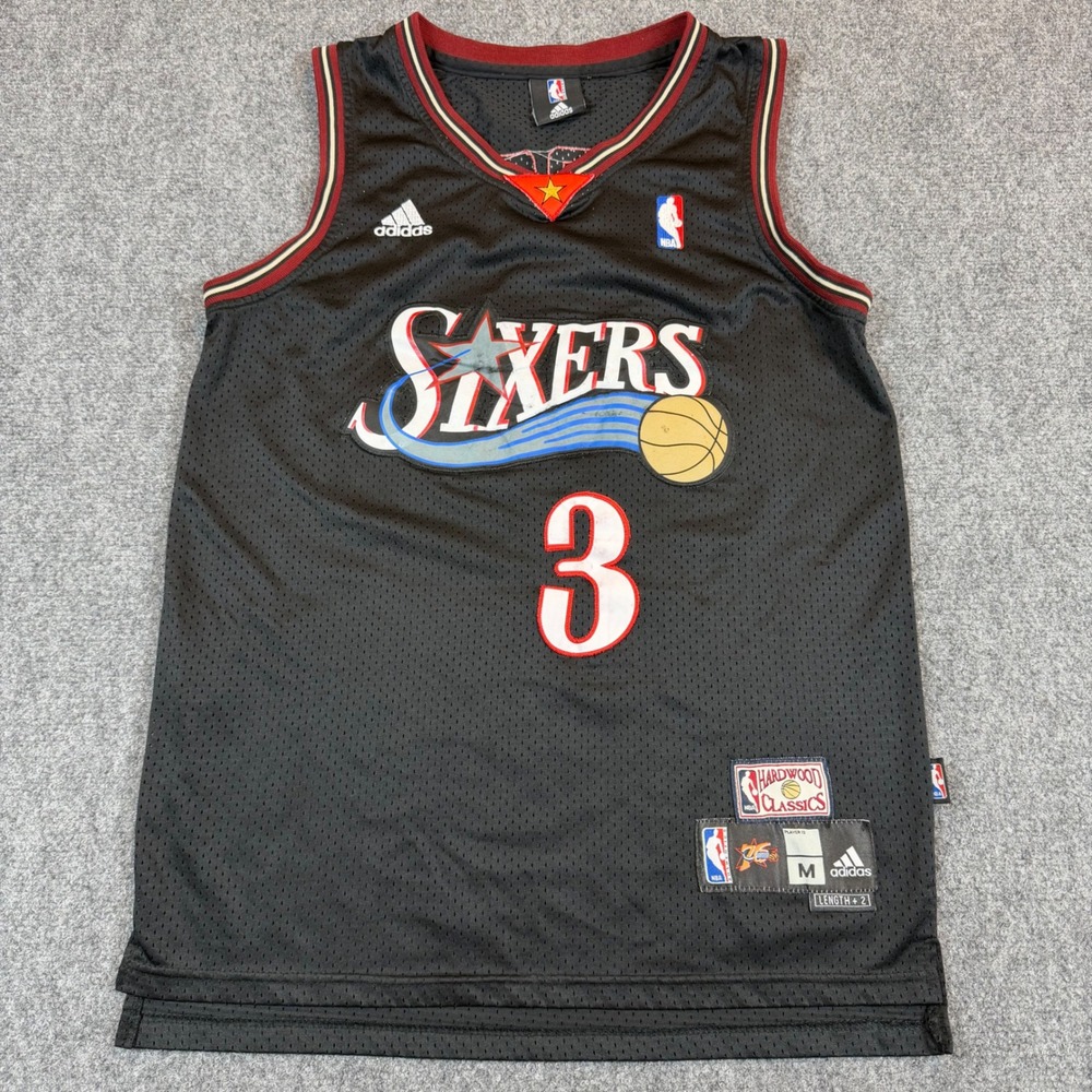 Adidas NBA Hardwood Classics Allen Iverson Philadelphia 76ers Jersey Black M